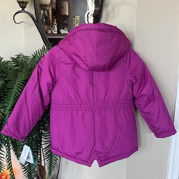 Brand New Carter's 4-in-1 Jacket Zippered Hooded Coat Purple Fleece Hearts - Picture 7 of 13